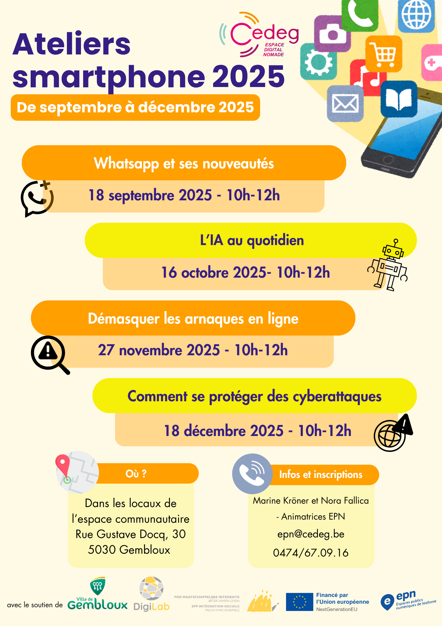 Ateliers Smartphone Espace Communautaire