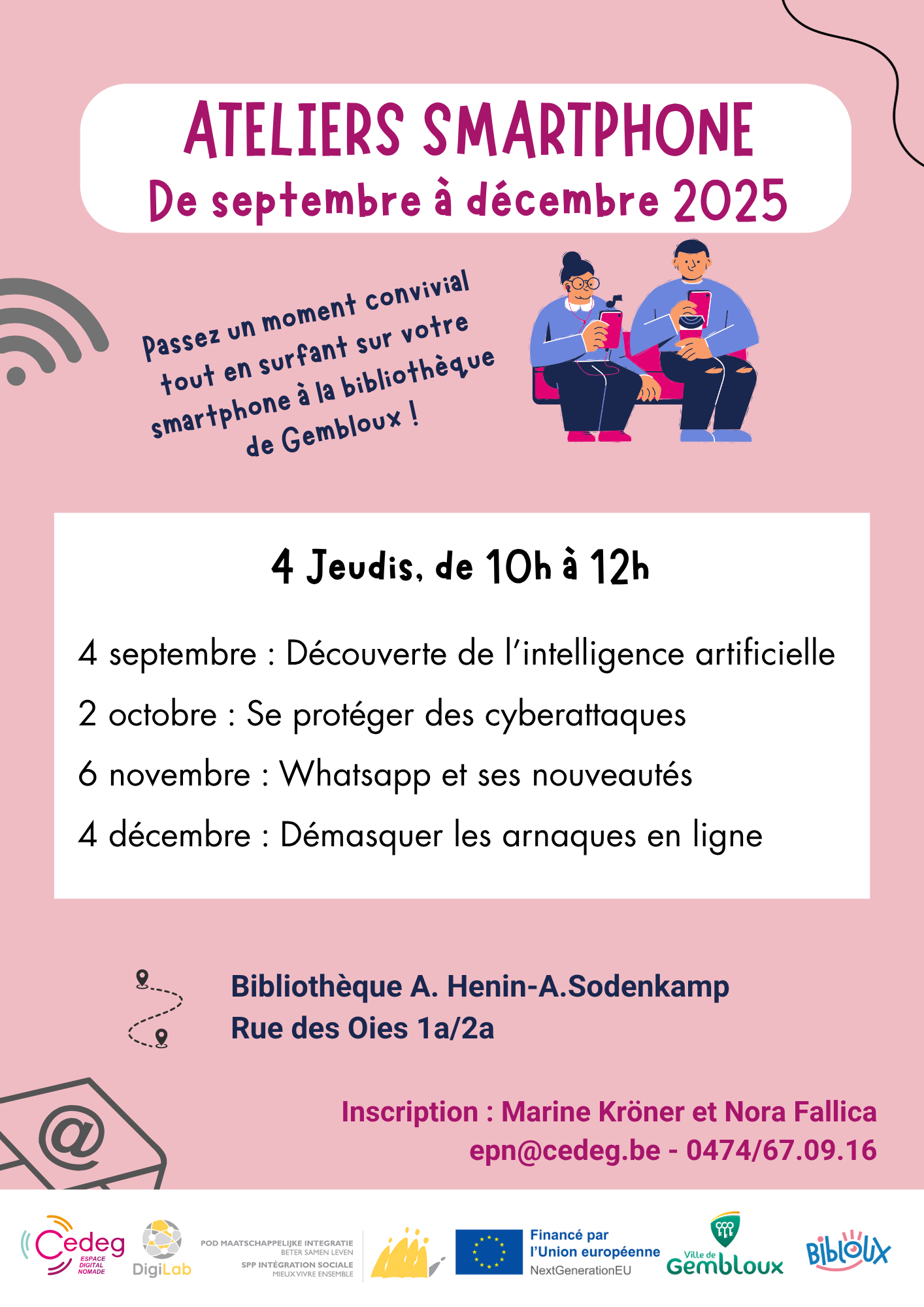 Ateliers Smartphone Bibliothèque